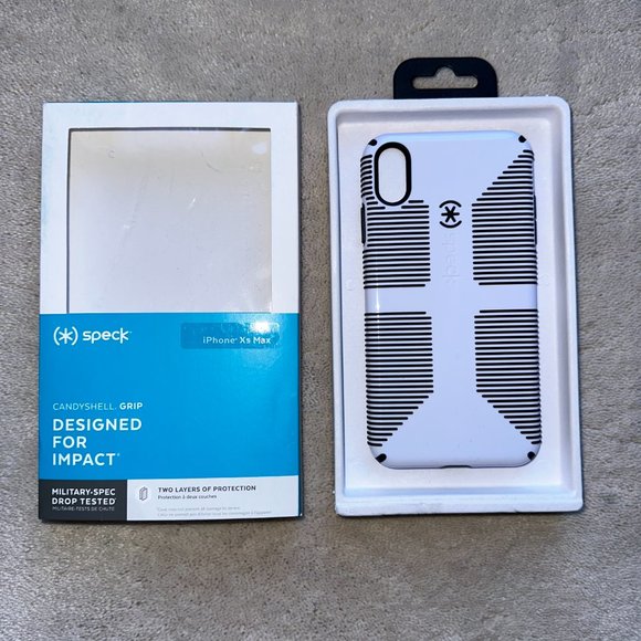 Two (2) SPECK White/Black CANDYSHELL GRIP CASEs #115894-1909 for iPhone XS Max - Picture 4 of 6